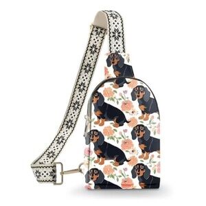 Sling Bag Crossbody Dachshund Print